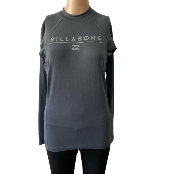 Billabong Women's Gray Long Sleeve Size M Surf Rash guard - Picture 1 of 8